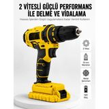 İlk El Grup Matkap Seti 24 Parça Çift Bataryalı Darbeli LED Işıklı Vidalama
