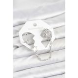 İlk El Grup Pirinç Gümüş Renk Yıldız Model Zincir Bağlantılı Ear Cuff Küpe Seti - Tj-Bkp11539