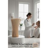 İlk El Grup Steril Ahşap Abeslang Dil Çubuğu - 100 Adet | Profesyonel Klinik Tip, Pürüzsüz Dokulu