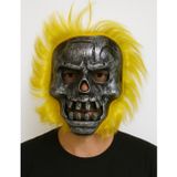 İlk El Grup Wild Skull - Metal Kafatası Sarı Saçlı İskelet Maske