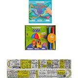 Ilk Oyun Hamuru Kitabım - Hayvan Dostlarım + Doğa 2'li Set + Mat. Öğreten Cetvel