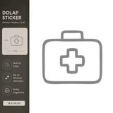 İlk Yardım Dolabı Mat Gri Dekoratif Folyo Sticker 14X14 Cm