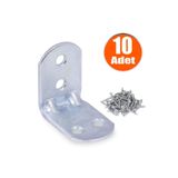 İlka Mobilya Dolap Köşe Bağlantı Sabitleme L Demir Gönye 30x30x22 Mm (10 Adet)