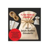 ilkadimbuklet 50 Adet %100 Pamuk Hambez Eni 10 Cm Yüksekliği 15 Cm Sabun, Lavanta, Kuru Kesesi, İpiyle Gönderilir