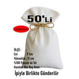 ilkadimbuklet 9 X 12 NATUREL PAMUK HAM BEZ 50 ADET KESE, DÜĞÜN, NİŞAN, DAVET LAVANTA SABUN, HEDİYELİK, ÇEREZ