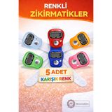 İlkbenaldim 5 Adet Zikirmatik Dijital Tesbih Sayacı Parmak Zikirmatik Karışık Renk Dağıtmalık Tesbih