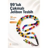 İlkbenaldim 99'lu Çakmalı Jelibon Tesbih 10 mm – Karışık Renkli Hediyelik Tesbih