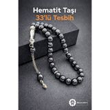 İlkbenaldim Hematit Taşı Tesbih 33’lü Doğal Taş Tesbih Parlak Kesim Şık Erkek Tesbihi