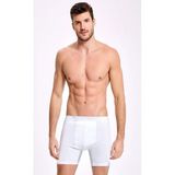İLKE Erkek Uzun Likralı Boxer 005 - 3 Adet - M - Beyaz
