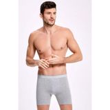 İLKE Erkek Uzun Likralı Boxer 005 - 3 Adet - S - Gri