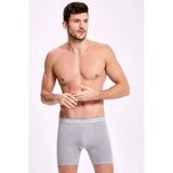 İLKE Erkek Uzun Likralı Boxer 005 - 6 Adet - S - Gri