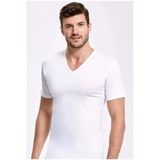 Ilke Erkek V Yaka Kısa Kol Fanila Atlet 1012-1013 - 9 Adet - 2XL - Beyaz