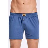İlke İç Giyim Düz Havlu Bel Erkek Boxer 3 Adet - İndigo - 3XL