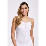 İlke Ilke Kadın,transferli,jakarlı,rahat,yumuşak,nefes Alabilen,esnek,ip Askılı Atlet 6'lı Paket - Beyaz