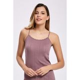 İlke Ilke Kadın,transferli,jakarlı,rahat,yumuşak,nefes Alabilen,esnek,ip Askılı Atlet 6'lı Paket - Mürdüm - 2XL