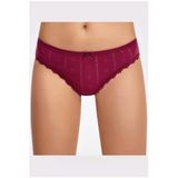 İlke Kadın Jakarlı (Transferli Ribana) Dantelli Bikini 273 - 12 Adet - L - Mürdüm