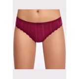 İlke Kadın Jakarlı (Transferli Ribana) Dantelli Bikini 273 - 12 Adet - L - Vişne