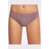 İlke Kadın Jakarlı (Transferli Ribana) Dantelli Bikini 273 - 6 Adet - L - Mürdüm