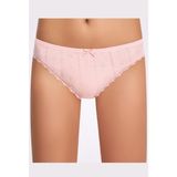 İlke Kadın Jakarlı (Transferli Ribana) Dantelli Bikini 273 - 6 Adet - M - Pudra