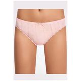 İlke Kadın Jakarlı (Transferli Ribana) Dantelli Bikini 273 - 6 Adet - S - Pudra