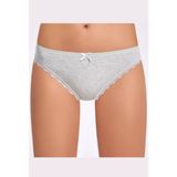 İlke Kadın Melanjlı Dantelli Bikini Külot 278 - 12 Adet - L - XL - Açık Gri