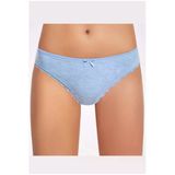 İlke Kadın Melanjlı Dantelli Bikini Külot 278 - 12 Adet - L - XL - Mavi