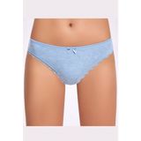 İlke Kadın Melanjlı Dantelli Bikini Külot 278 - 6 Adet - S - M - Mavi