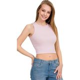 İlke Likralı Kaşkorse Halter Yaka Crop 2320 - Pudra