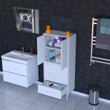 İlkim Alt Modül Çekmece Üst Modül Kapak Banyo Dolabı 60 Cm