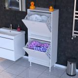 İlkim Alt Ve Üst Modül Sepetli Banyo Dolabı, 55 Cm
