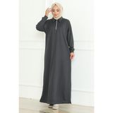 İlkimay Lener Fermuarlı Elbise 1199 - Füme - 36