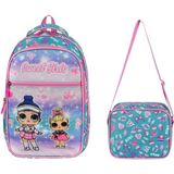 Ilkokul Çantası Lol 2'li Set 40*30 cm Beslenme Çantası Ortopedik Sırt Çantası Kız Çocuk - Yeşil