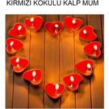 Ilkyagstore Hediye Kalp Mum 32 Adet Kırmızı Kalpli Tealight Mum 14 Şubat Sevgiliye Evlilik Teklifi Yıldönümü - 1 Adet