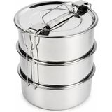 İlkyaz Fashion 3'lü Metal Sefer Tası - Paslanmaz Çelik - 16 cm - Renkli