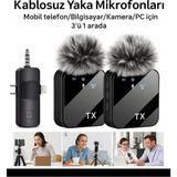 İlkyaz Fashion 3'ü 1 Arada Kablosuz Yaka Mikrofonu Seti ile Type-C, Lightning ve Jack Girişli Cihazlarda Kayıt - Renkli