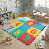 İlkyaz Fashion 9 Parça Sayılar Puzzle Yer Matı - Renkli