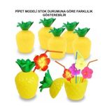 İlkyaz Fashion Ananas Pipetli Bardak - Renkli