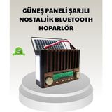 İlkyaz Fashion Güneş Enerjili Taşınabilir Hoparlör KTF-1428 Bluetooth Radyo USB Sd Kart Destekli ILKYZHB-RS345