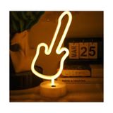 İlkyaz Fashion Neon Gitar Masa Lambası - 1 m - Ahşap