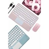 İlkyaz Fashion Profesyonel Wifi Q Klavye Bluetooth Klavye Touchpad 10.8 Inç Yeni Nesil ILKYZ-KRGRS34 - Çok Renkli