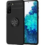 İlkyaz Fashion Samsung Galaxy S21 Plus Kılıf Range Yüzüklü Silikon - Siyah - Çok Renkli