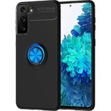 İlkyaz Fashion Samsung Galaxy S21 Plus Kılıf Range Yüzüklü Silikon - Siyah-Mavi - Çok Renkli