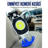İlkyaz Fashion Şarjlı Acil Durum Feneri Elektronik Çakmak Tornavida ve Emniyet Kemeri Kesicili Taşınabilir El - 1 m - 00 Beyaz