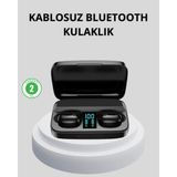 İlkyaz Fashion Tws Bluetooth Kulaklık 1800MAH Şarj Kutulu Dijital Ekranlı ILKYZ-KRGRS34