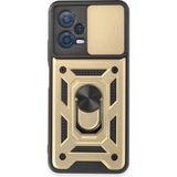 İlkyaz Fashion Xiaomi Redmi Note 12 5g Kılıf Pars Lens Yüzüklü Silikon - Gold - Çok Renkli