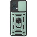 İlkyaz Fashion Xiaomi Redmi Note 12 5g Kılıf Pars Lens Yüzüklü Silikon - Yeşil - Çok Renkli