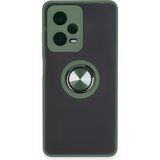 İlkyaz Fashion Xiaomi Redmi Note 12 Pro 5g Kılıf Montreal Yüzüklü Silikon Kapak - Yeşil - Çok Renkli