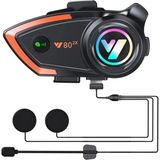 İlkyaz Fashion Yeni Model Y80-2X Motosiklet Intercom 2 Kişilik Bağlantı Rgb Işıklı Bluetooth Kulaklık Seti - Çok Renkli