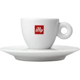 Illy Logolu Klasik Espresso Fincanı ve Tabağı - Çok Renkli