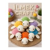 İLMEK CRAFT El Yapımı Amigurumi Kaplumbağa Oyuncak – Yumuşak Örgü Peluş Dekoratif Sevimli Kaplumbağa